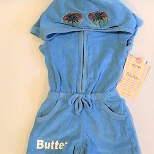 NWT, Girls Size 12 Month, Baby Butter, Beach Coverup Short Zip Up